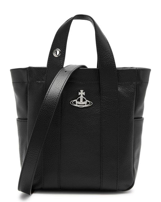 Vivienne Westwood Black Murray Small Leather Tote