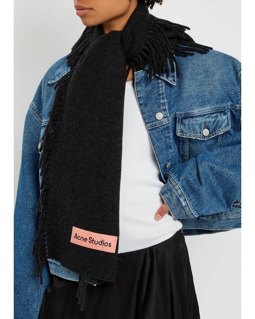 Acne Black Canada Wool Scarf