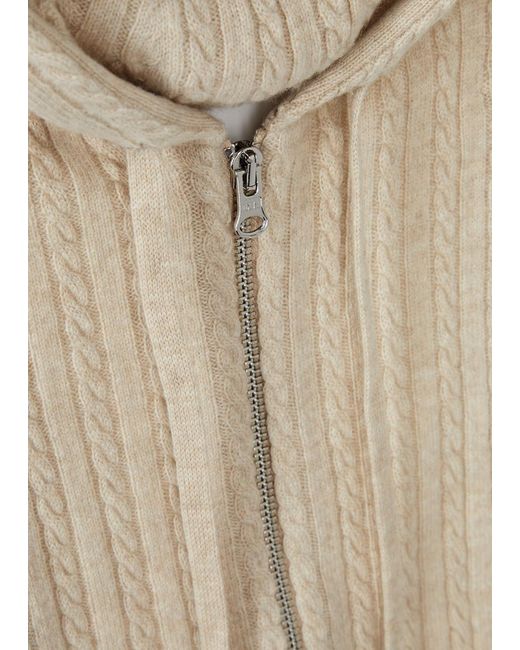 Veronica Beard Natural Bunny Hooded Cable-knit Dickey