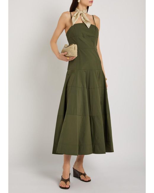 Veronica Beard Green Ilona Faille Dress