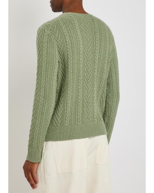 Polo Ralph Lauren Green Cable-Knit Cotton And Linen-Blend Jumper for men