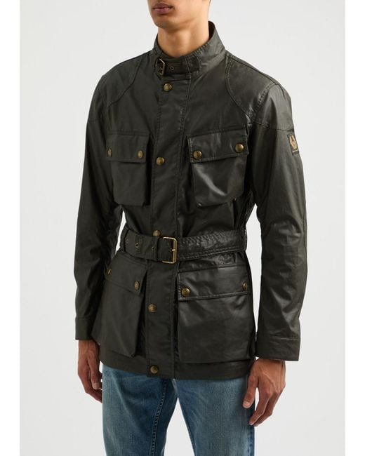 Belstaff Black Trialmaster Waxed Cotton Jacket for men