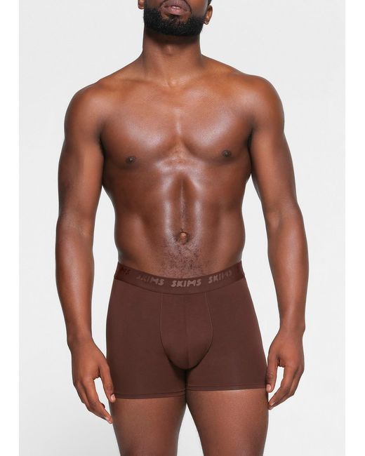 Skims Brown Stretch-Cotton Boxer Briefs for men