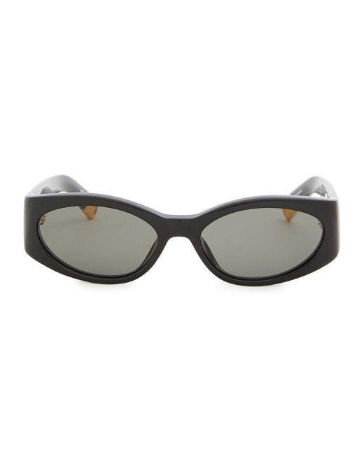 Linda Farrow Black Jacquemus X Ovalo Oval-frame Sunglasses