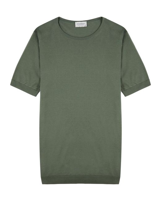 John Smedley Green Belden Cotton T-Shirt for men