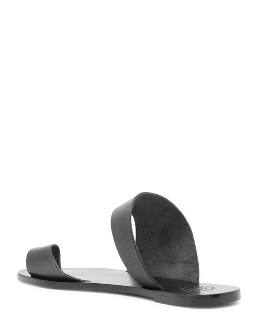 Atp Atelier Black Centola Leather Thong Sandals