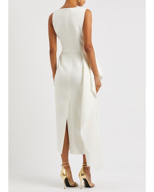 Roksanda White Calatrava Draped Midi Dress