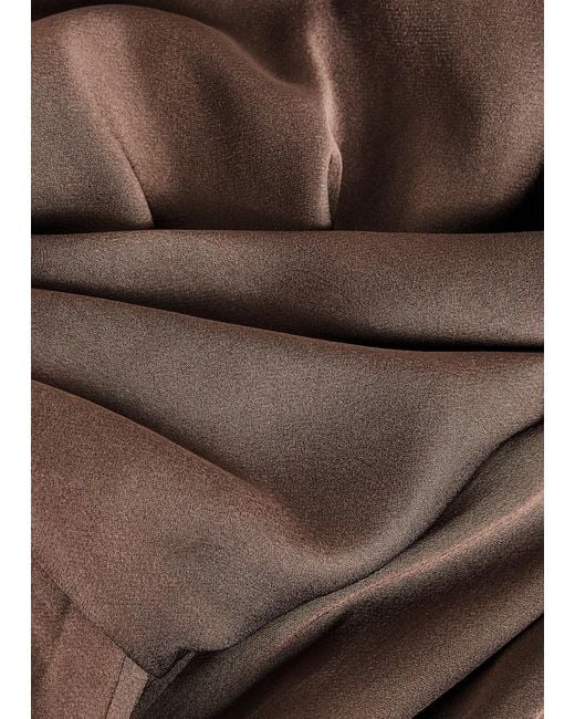 Jonathan Simkhai Brown Talita Wrap-Effect Draped Satin Midi Dress
