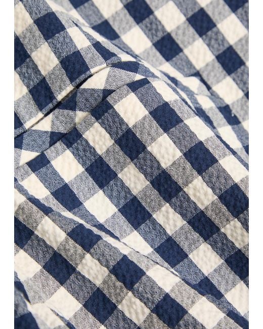 Veronica Beard White Haina Gingham Seersucker Shorts