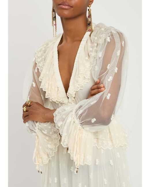 Chloé White Ruffled Tulle Gown