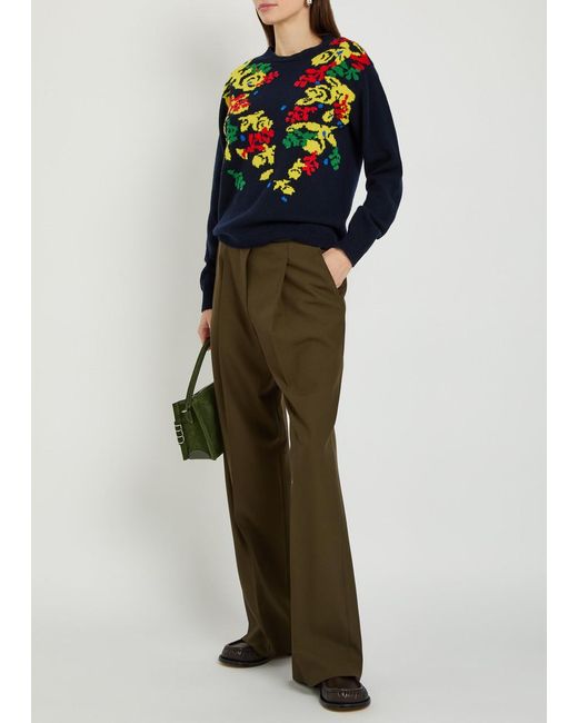 J.W. Anderson Blue Pringle Floral Wool Jumper