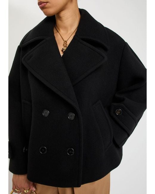 Chloé Black Double-Breasted Wool-Blend Jacket