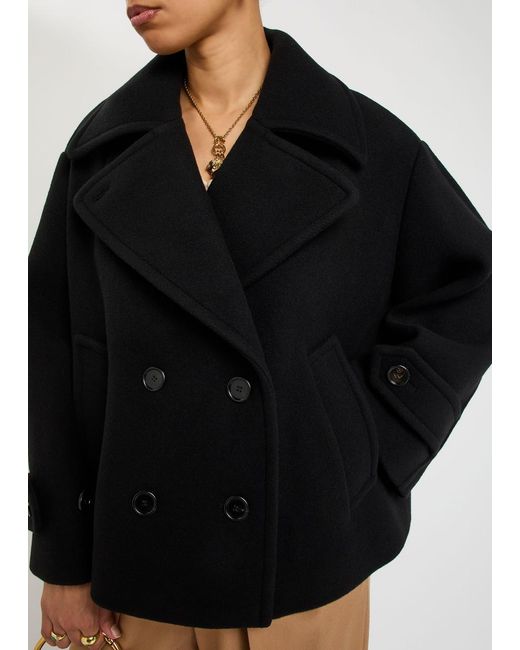 Chloé Black Double-Breasted Wool-Blend Jacket