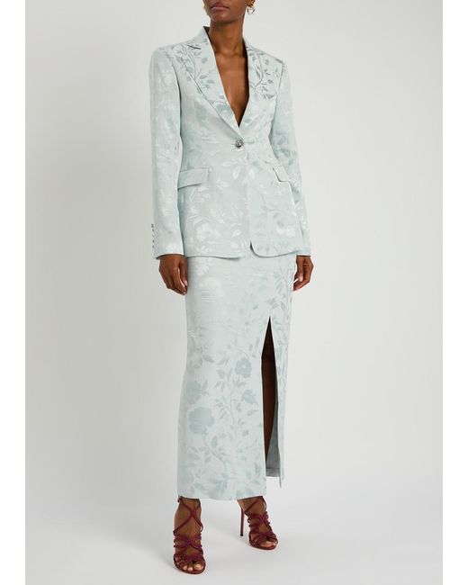 Patrick Mcdowell Blue Alice Floral-Jacquard Woven Blazer