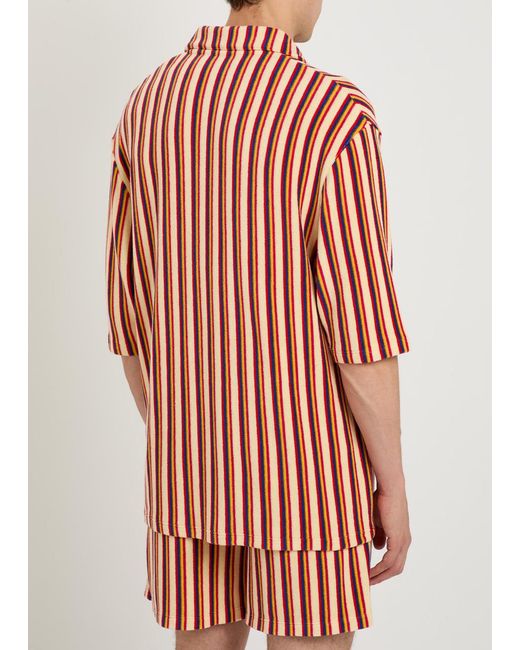 Valentino Red Striped Terry Shirt for men