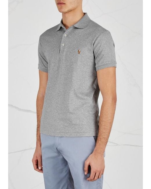 Polo Ralph Lauren Gray Slim Pima Cotton Polo Shirt for men