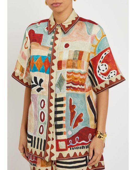 ALÉMAIS Multicolor Michelle Printed Linen Shirt