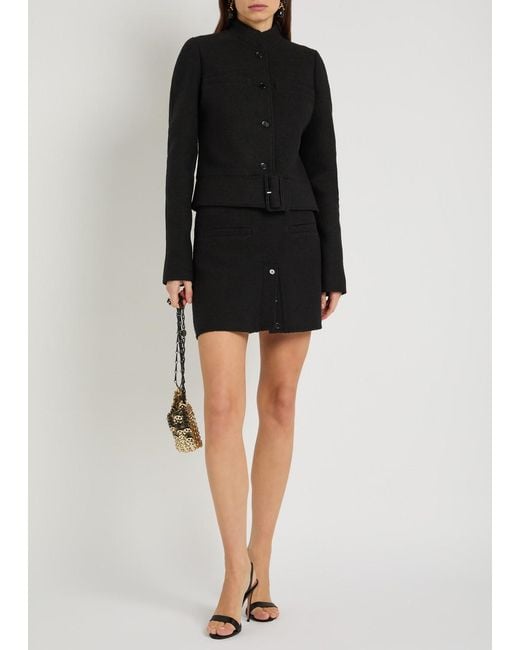 Courreges Black Tweed Mini Skirt