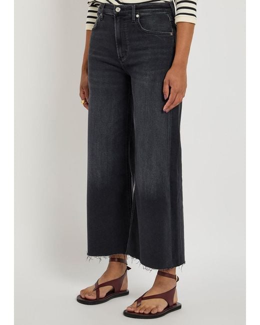 Citizens of Humanity Blue Lyra Cropped Wide-Leg Jeans