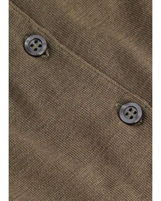 John Smedley Green Belper Wool Polo Shirt for men