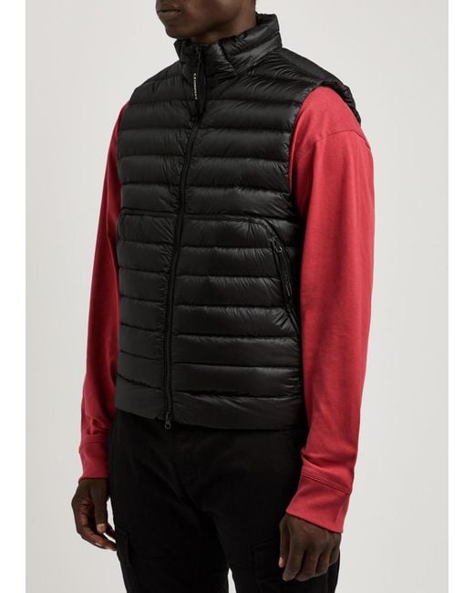 C P Company Black Quilted Shell Gilet for men