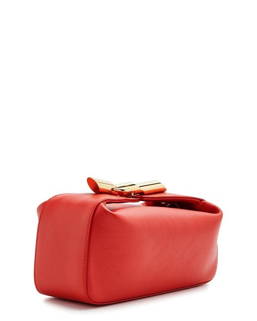Lanvin Red Haute Sequence Leather Clutch