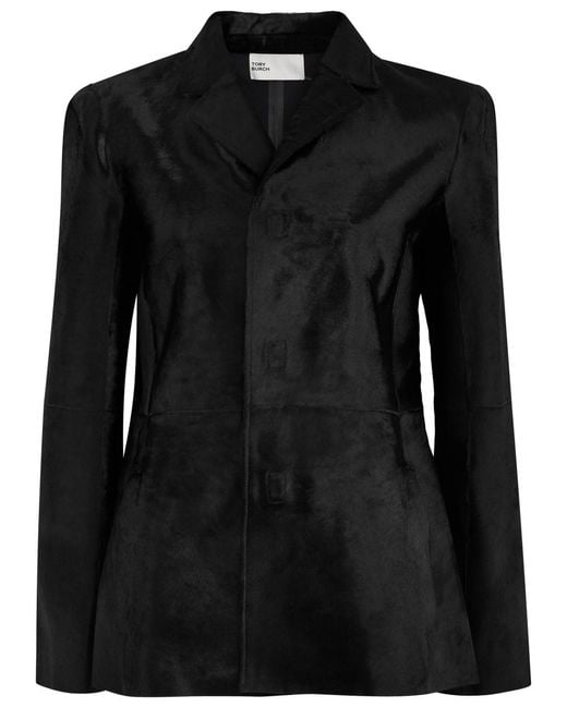 Tory Burch Black Calf Hair Blazer