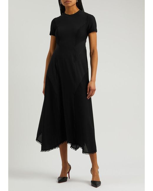 High Black A-List Panelled Stretch-Jersey Midi Dress