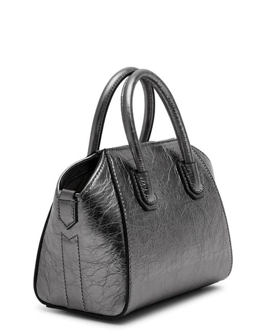 Givenchy Black Antigona Toy Metallic Leather Top Handle Bag