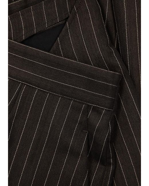 Jean Paul Gaultier Gray The Thong Pinstriped Wool-blend Trousers