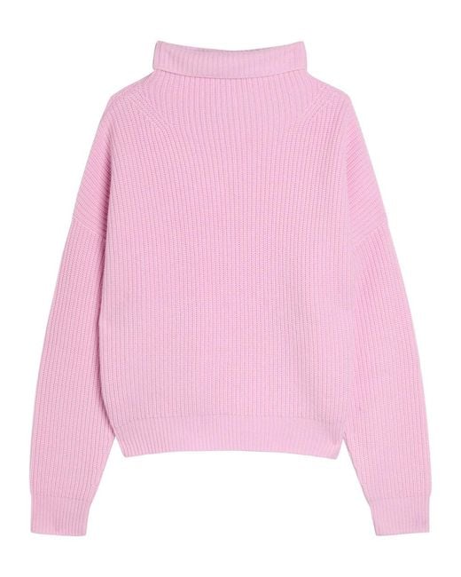 Isabel Marant Pink Brooke Ribbed Wool And Cashmere-Blend Jumper