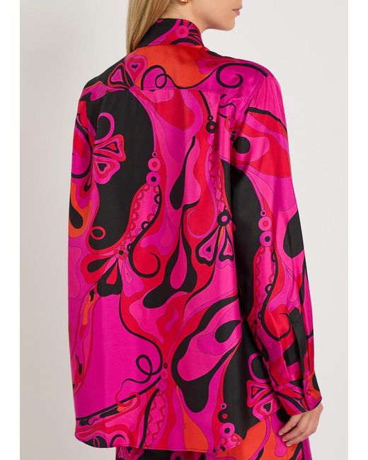 Emilio Pucci Pink Printed Silk Shirt