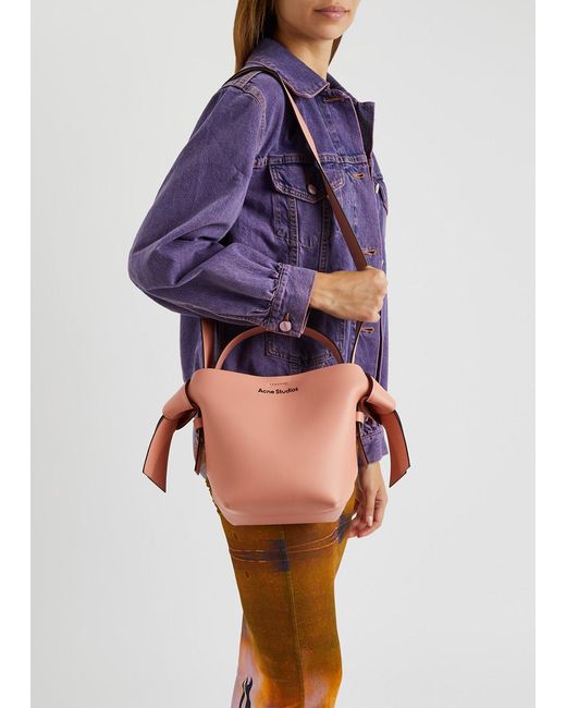 Acne Pink Musubi Mini Leather Top Handle Bag