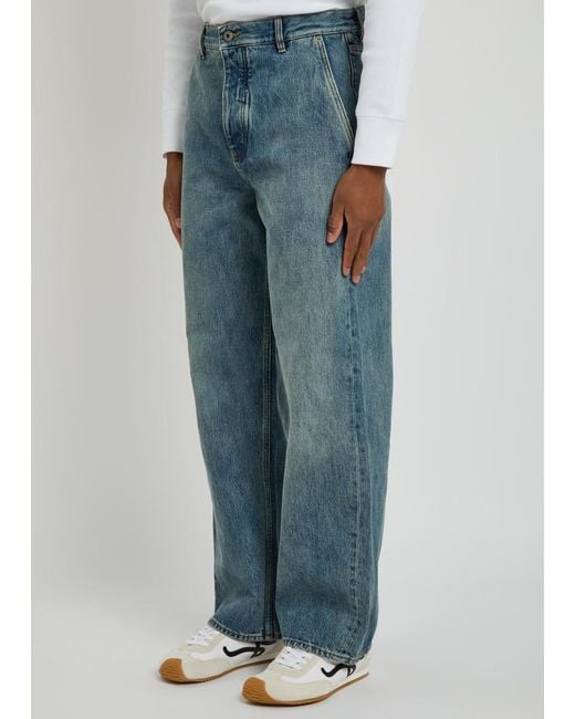 Loewe Blue Panelled Straight-Leg Jeans for men