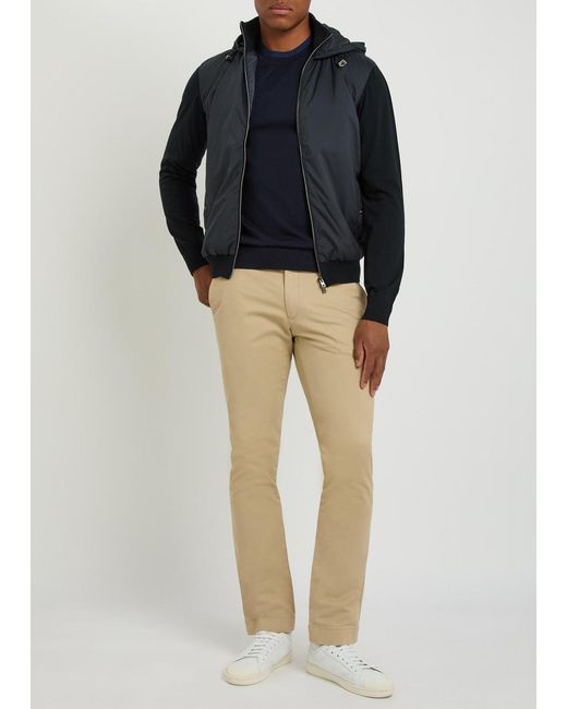 Herno Black Quilted Hooded Cotton Jacket for men