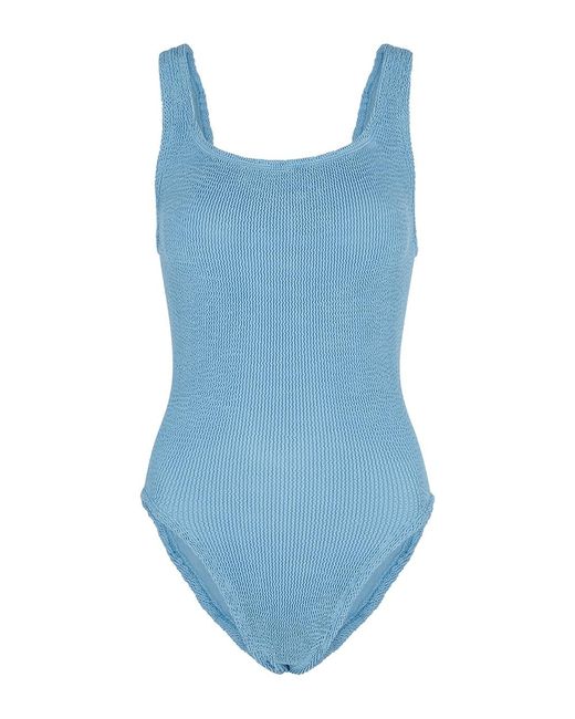 Hunza G Blue Seersucker Swimsuit