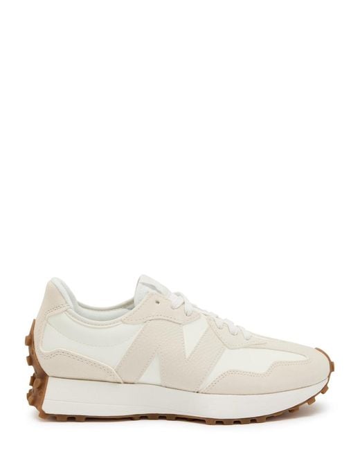 New Balance White 327 Panelled Leather Sneakers