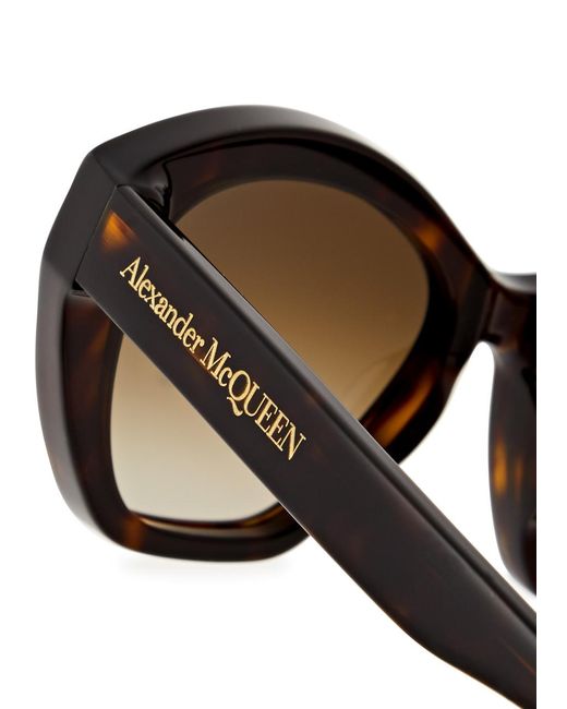 Alexander McQueen Brown Cat-eye Sunglasses
