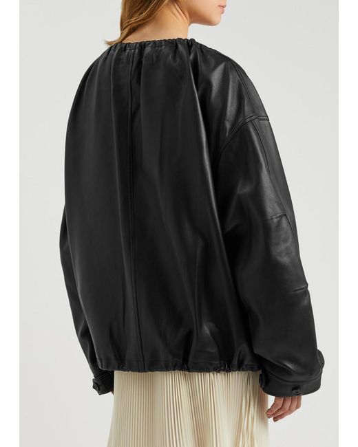 Helmut Lang Black Drawstring Leather Jacket