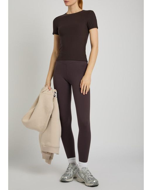 Tala Black 365 Ribbed Stretch-Modal T-Shirt