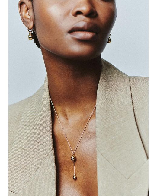 Otiumberg Metallic Lariat Pebble 14Kt Vermeil Necklace