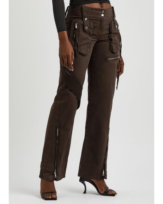 Blumarine Brown Straight-Leg Cargo Jeans