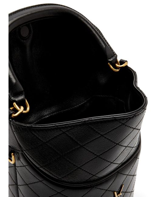 Saint Laurent Black Gaby Leather Bucket Bag