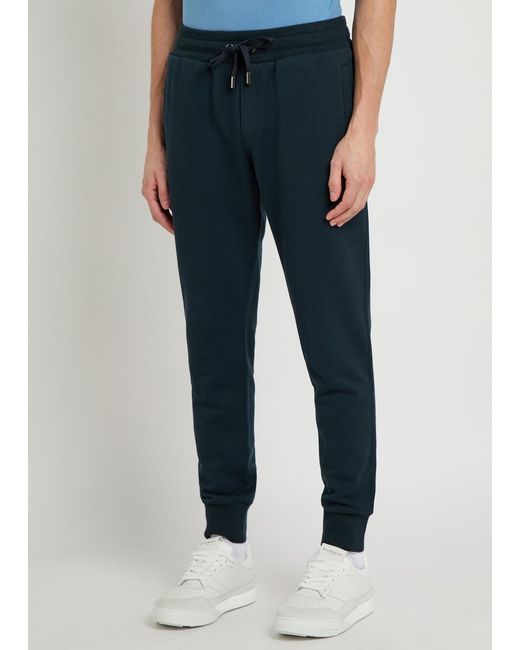 Dolce & Gabbana Blue Logo-Appliquéd Cotton Sweatpants for men