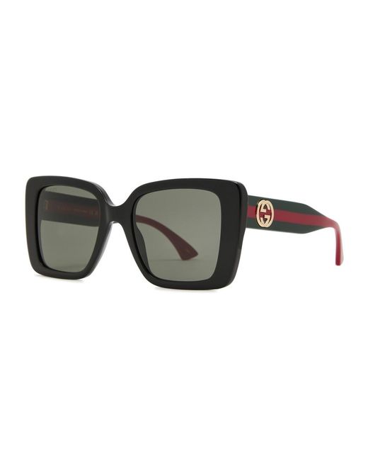Gucci Black Eyewear Oversized Square-Frame Designer Sunglasses