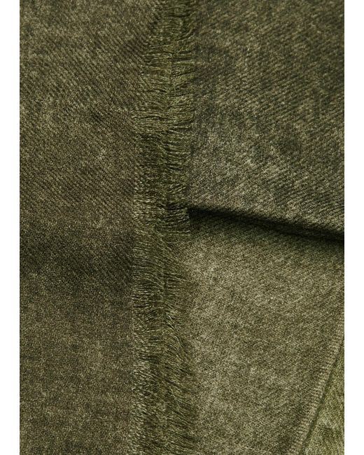 AMA Pure Green Double-Faced Wool Scarf
