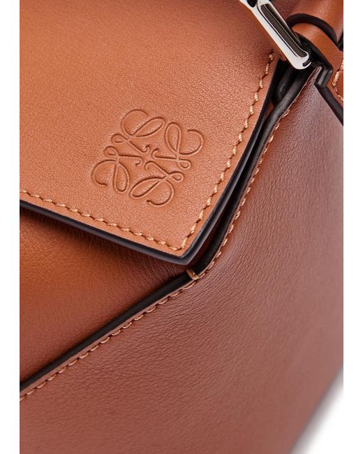 Loewe Brown Puzzle Edge Small Leather Top Handle Bag