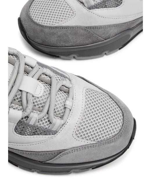 Cleens Gray Aero Runner Panelled Mesh Sneakers for men
