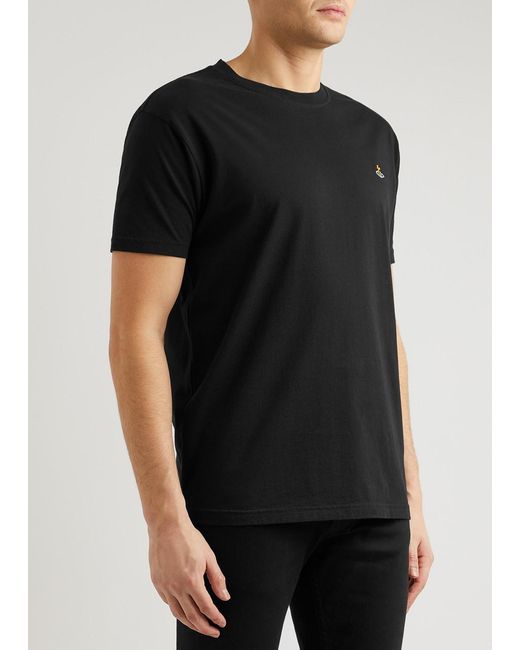 Vivienne Westwood Black Logo-embroidered Cotton T-shirt for men