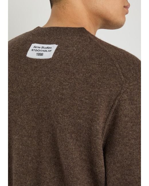 Acne Brown Cashmere-Blend Jumper for men